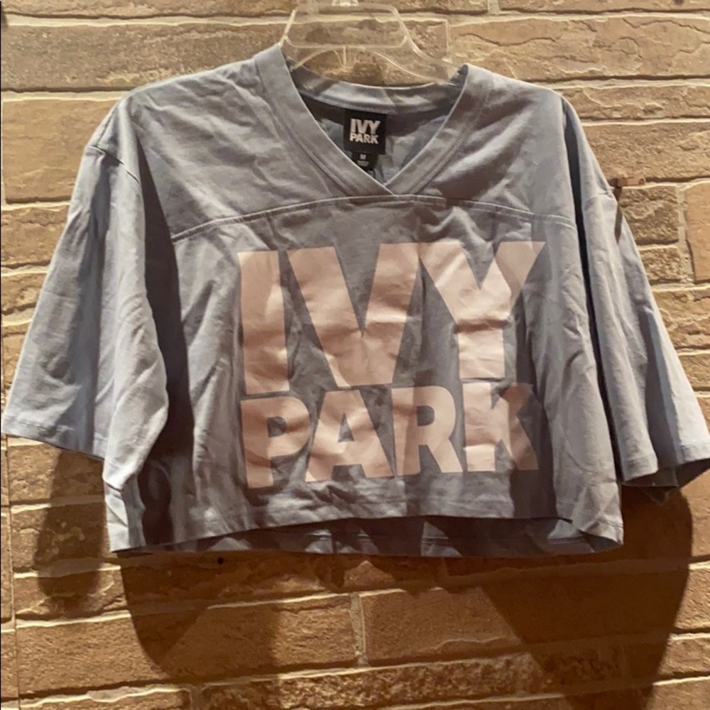 Ivy park baby blue crop logo tee  NEW!
